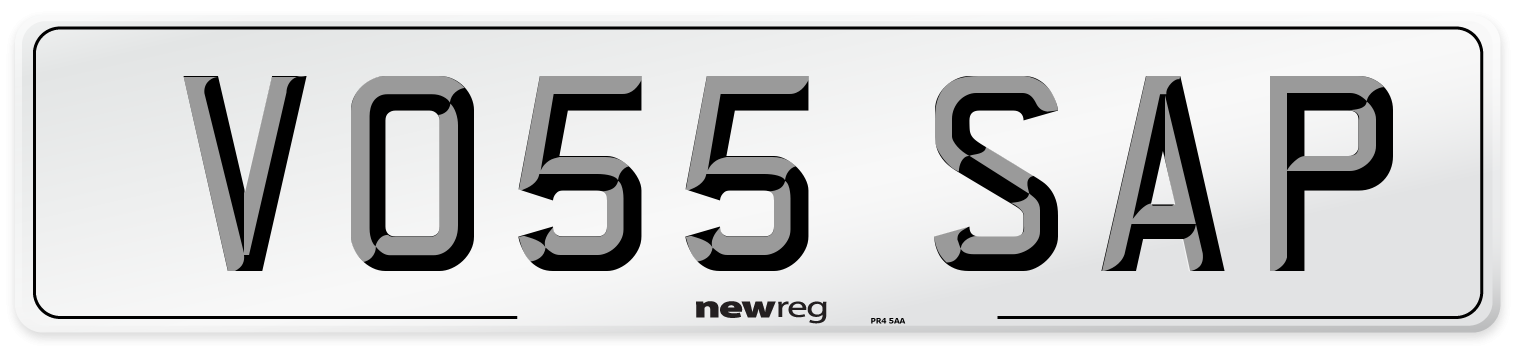 VO55 SAP Number Plate from New Reg
